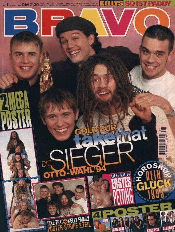 Bravo Magasin Tyskland 1995-01 – Keiko Kurt Cobain Joe Lando Take That Roxette – Originalutgåva