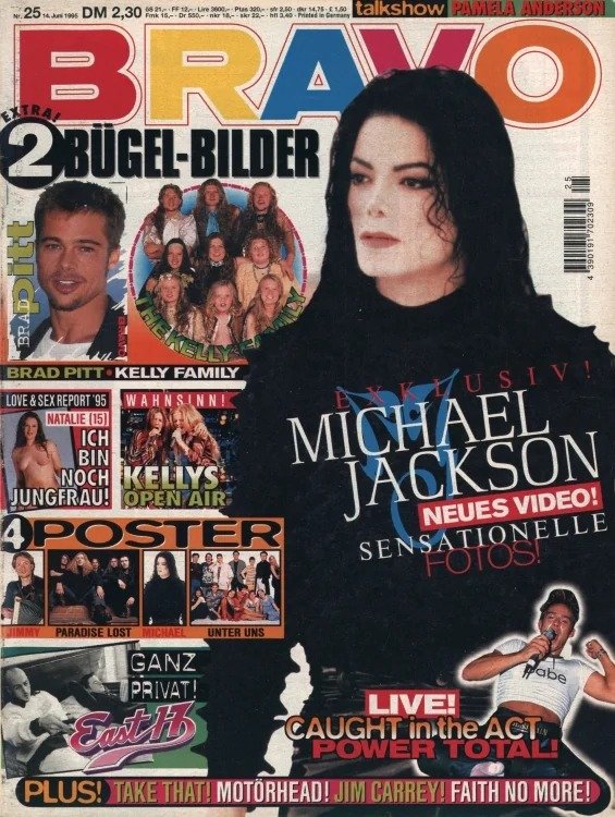 Bravo Magasin Tyskland 1995-25 – Michael Jackson Brad Pitt Jim Carrey Kelly Family East 17 – Originalutgåva