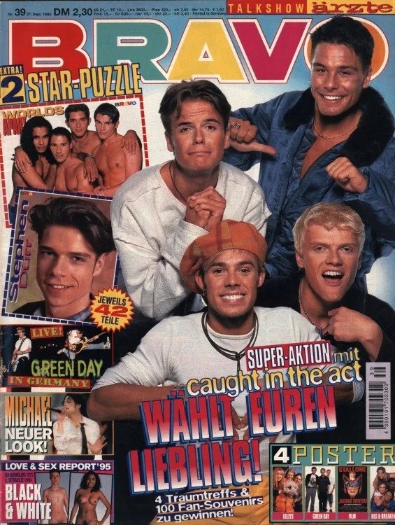 Bravo Magasin Tyskland 1995-39 – Caught In The Act Stephen Dorff Green Day Michael Jackson Stallone – Originalutgåva