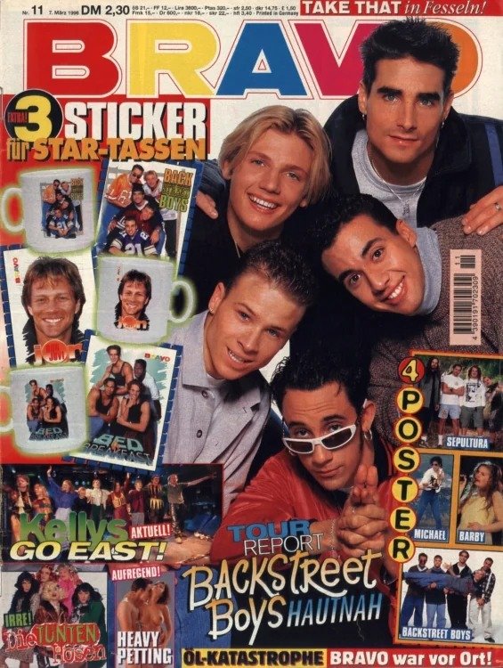 Bravo Magasin Tyskland 1996-11 – Nick Carter Brian Littrell Howie Dorough AJ McLean Kevin Richardson – Originalutgåva
