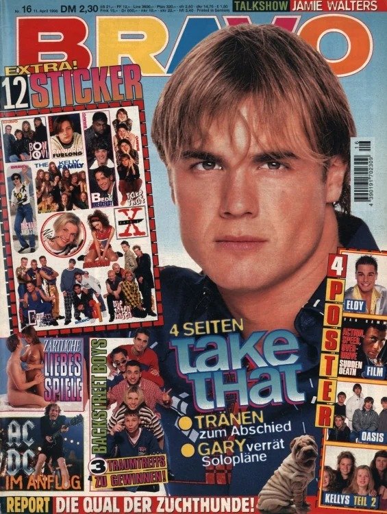 Bravo Lehti Saksa 1996-16 – Gary Barlow Jamie Walters Take That Backstreet Boys Bon Jovi – Alkuperäinen painos