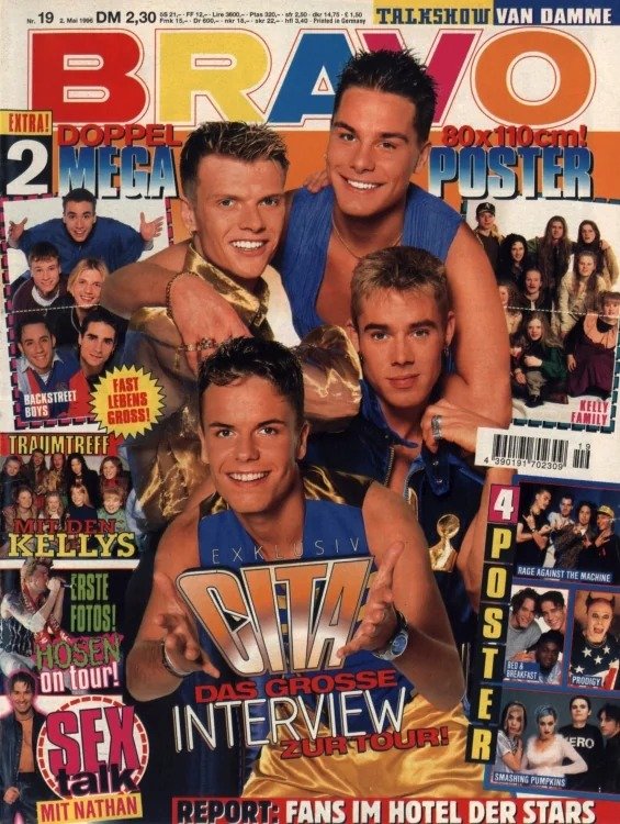 Bravo Lehti Saksa 1996-19 – Caught In The Act Nathan Cavaleri Jean-Claude Van Damme Backstreet Boys Die Toten Hosen – Alkuperäinen painos
