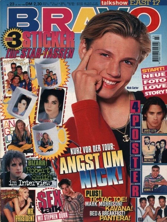 Bravo Lehti Saksa 1996-23 – Nick Carter Robert Smith Stephen Dürr Jared Leto Howie Dorough – Alkuperäinen painos