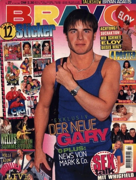 Bravo Lehti Saksa 1996-27 – Gary Barlow Bryan Adams Whigfield Eloy De Jong Nicholas Roe – Alkuperäinen painos