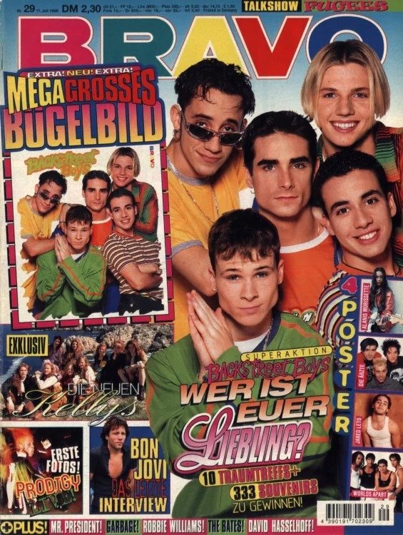 Bravo Magasin Tyskland 1996-29 – Backstreet Boys Die Kellys Bon Jovi Prodigy Mr. President – Originalutgåva
