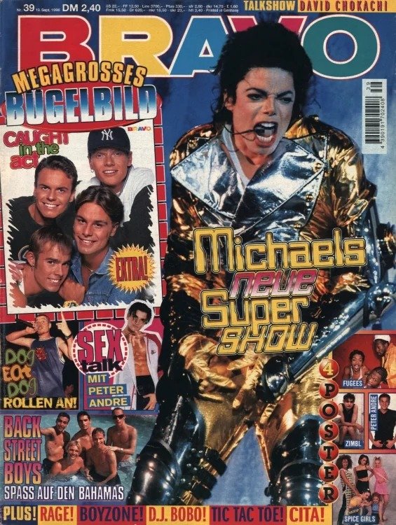 Bravo Magasin Tyskland 1996-39 – Michael Jackson Peter Andre David Chokachi Caught In The Act Backstreet Boys – Originalutgåva