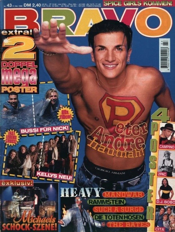 Bravo Magasin Tyskland 1996-43 – Peter Andre Nick Carter Michael Jackson Campino 2Pac – Originalutgåva