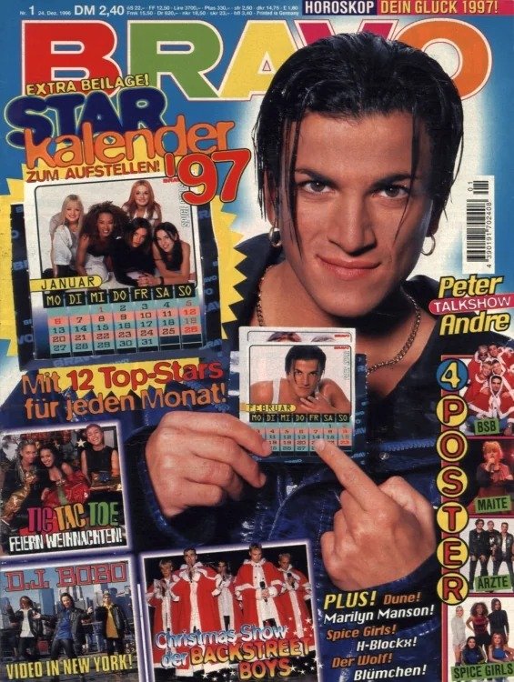 Bravo Magasin Tyskland 1997-01 – Peter Andre Marilyn Manson DJ BoBo Spice Girls Tic Tac Toe – Originalutgåva