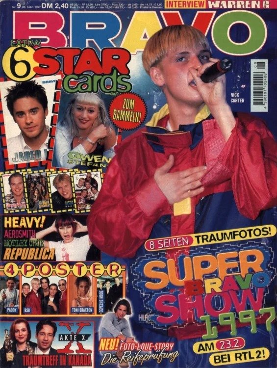 Bravo Revista Alemania 1997-09 – Nick Carter Jared Leto Gwen Stefani Toni Braxton Warren G – Edición original