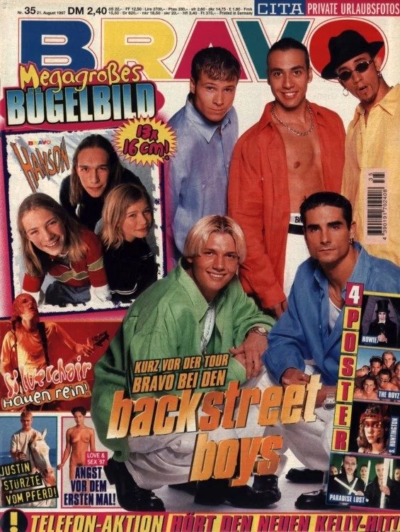 Bravo Lehti Saksa 1997-35 – Nick Carter AJ McLean Brian Littrell Howie Dorough Kevin Richardson – Alkuperäinen painos