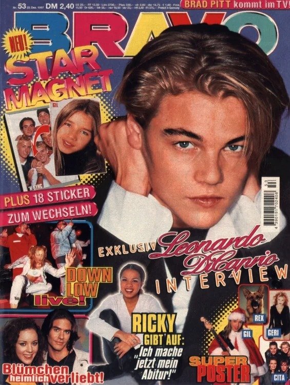 Bravo Lehti Saksa 1997-53 – Leonardo DiCaprio Blümchen Ricky Brad Pitt Down Low – Alkuperäinen painos