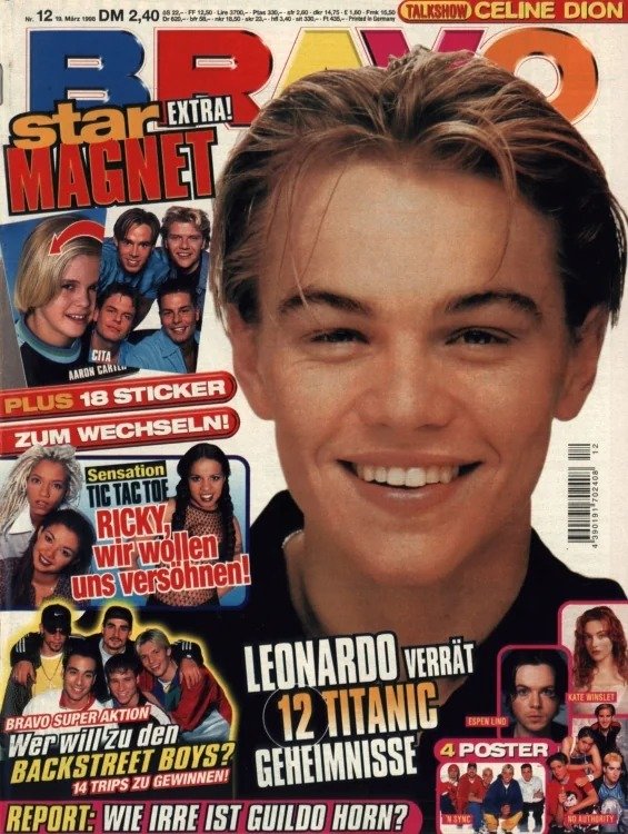 Bravo Lehti Saksa 1998-12 – Leonardo DiCaprio Aaron Carter Celine Dion Guildo Horn Kate Winslet – Alkuperäinen painos