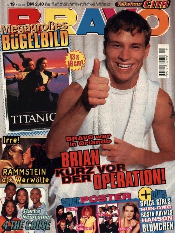 Bravo Magazin Deutschland 1998-19 Brian Littrell Leonardo DiCaprio Kate Winslet Till Lindemann Rammstein