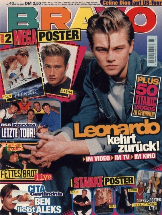 Bravo Revista Alemania 1998-43 – Leonardo DiCaprio Sasha Celine Dion Backstreet Boys Fettes Brot – Edición original