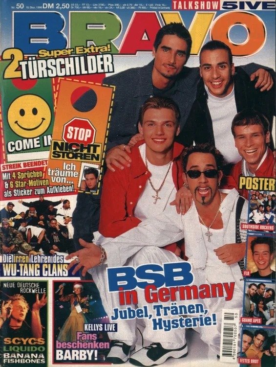 Bravo Lehti Saksa 1998-50 – Nick Carter AJ McLean Brian Littrell Howie Dorough Kevin Richardson – Alkuperäinen painos