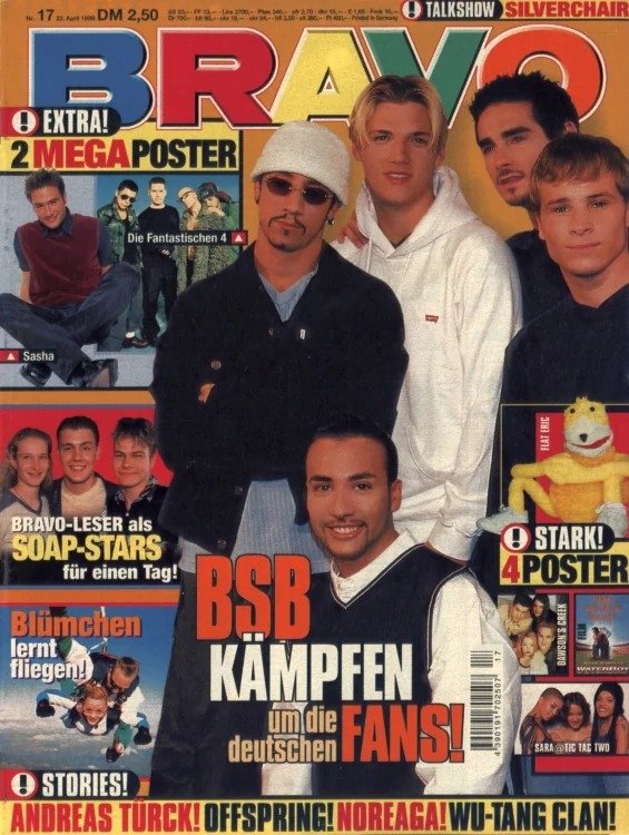 Bravo Magazin Deutschland 1999-17 Nick Carter AJ McLean Howie Dorough Kevin Richardson Brian Littrell