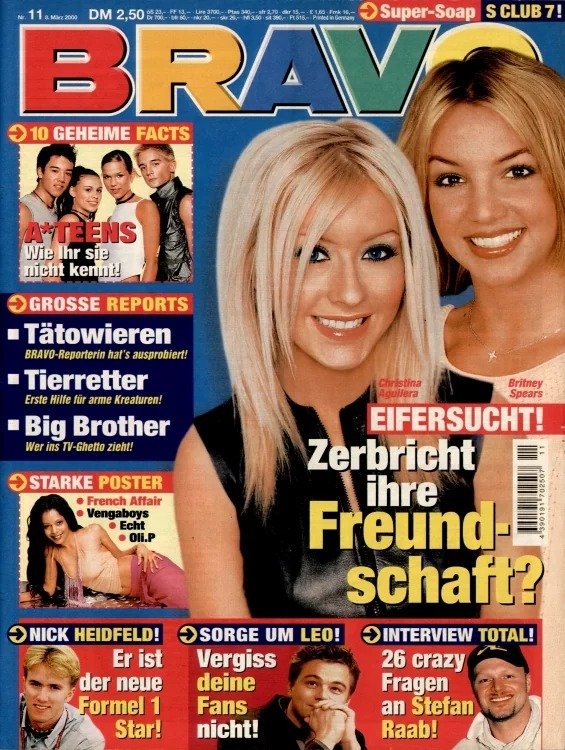 Bravo Magazine Allemagne 2000-11 – Britney Spears Christina Aguilera A.teens Vengaboys – Édition originale