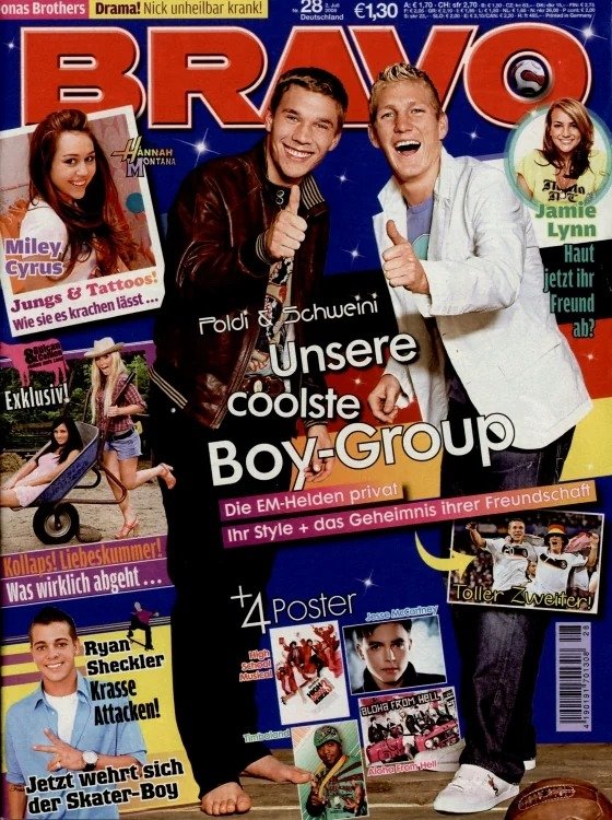 Bravo Magazin Deutschland 2008-28 Lukas Podolski Bastian Schweinsteiger Miley Cyrus Jamie Lynn Spears Jesse McCartney