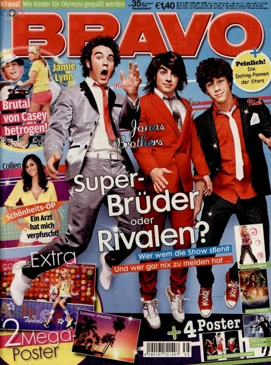Bravo Rivista Germania 2008-35 – Kevin Jonas Joe Jonas Nick Jonas Jamie Lynn Spears Collien Fernandes – Edizione originale