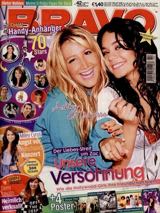 Bravo Magasin Tyskland 2008-42 – Ashley Tisdale Vanessa Hudgens Miley Cyrus Dieter Bohlen Franck Ribéry – Originalutgåva