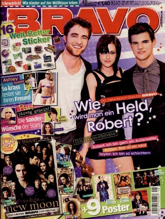 Bravo Magazin Deutschland 2009-49 Robert/Kristen/Taylor