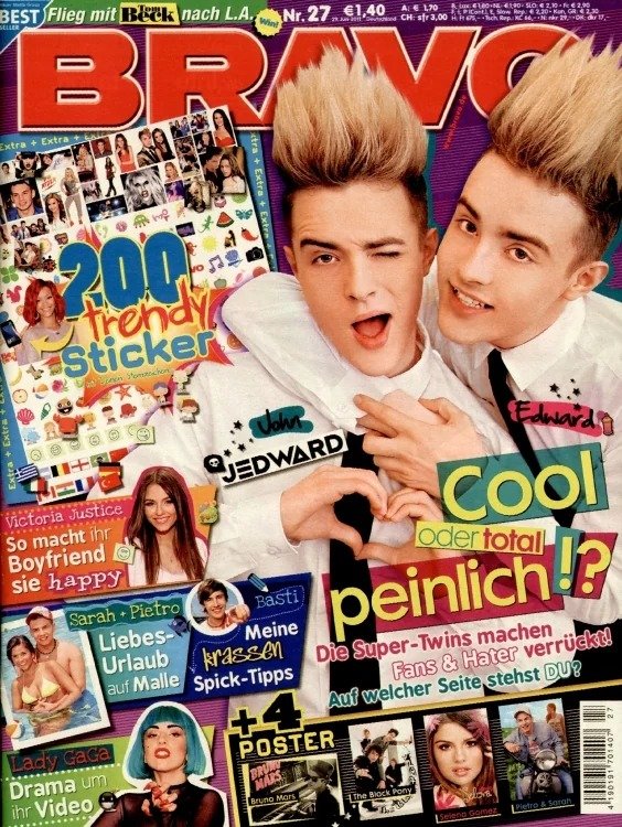 Bravo Revista Alemania 2011-27 – Jedward Victoria Justice Lady Gaga Sarah Connor Pietro Lombardi – Edición original