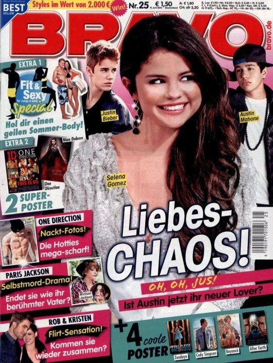 Bravo Lehti Saksa 2013-25 – Selena Gomez Justin Bieber Austin Mahone Paris Jackson Rob – Alkuperäinen painos