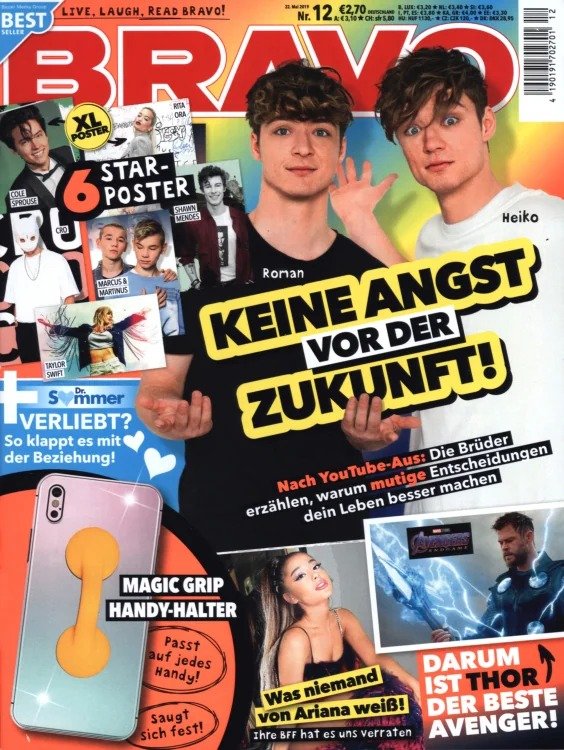 Bravo Revista Alemania 2019-12 – Heiko Lochmann Roman Lochmann Ariana Grande Chris Hemsworth Rita Ora – Edición original