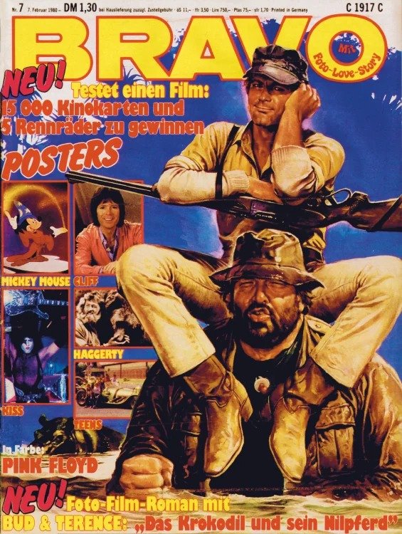 Bravo Revista Alemanha 1980-07 – Bud Spencer Terence Hill Cliff Richard Mickey Mouse Kiss – Edição original
