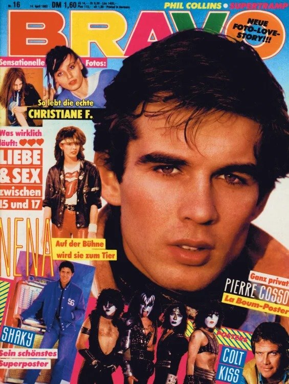 Bravo Magasin Tyskland 1983-16 – Pierre Cosso Nena Christiane F. Shakin' Stevens Kiss – Originaludgave