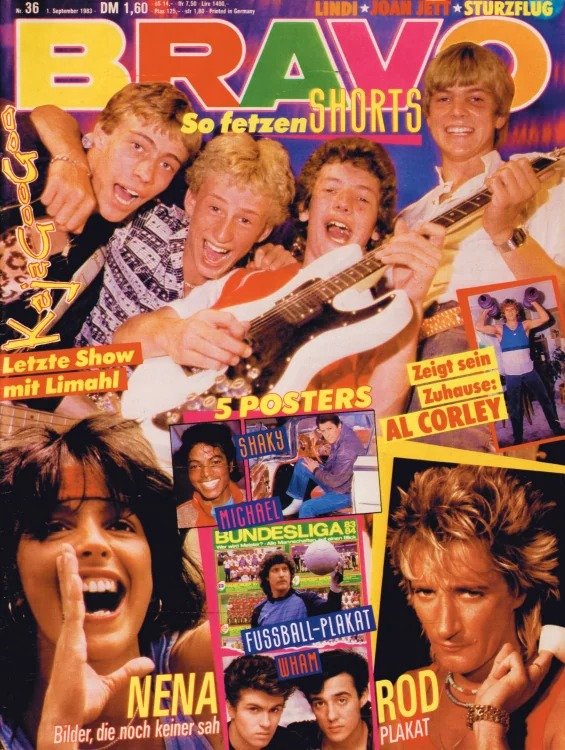 Bravo Magazine Allemagne 1983-36 – Shorts Limahl Al Corley Nena Rod Stewart – Édition originale