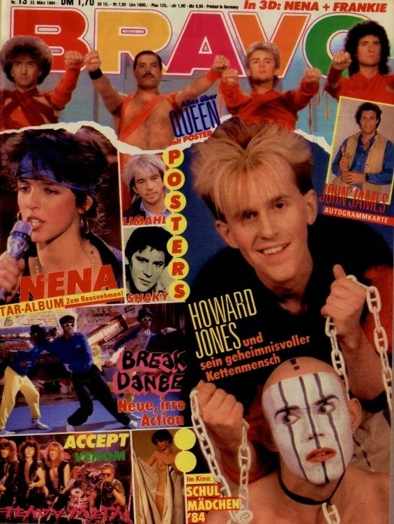 Bravo Magazin Deutschland 1984-13 Howard Jones Nena Freddie Mercury Limahl Shakin' Stevens