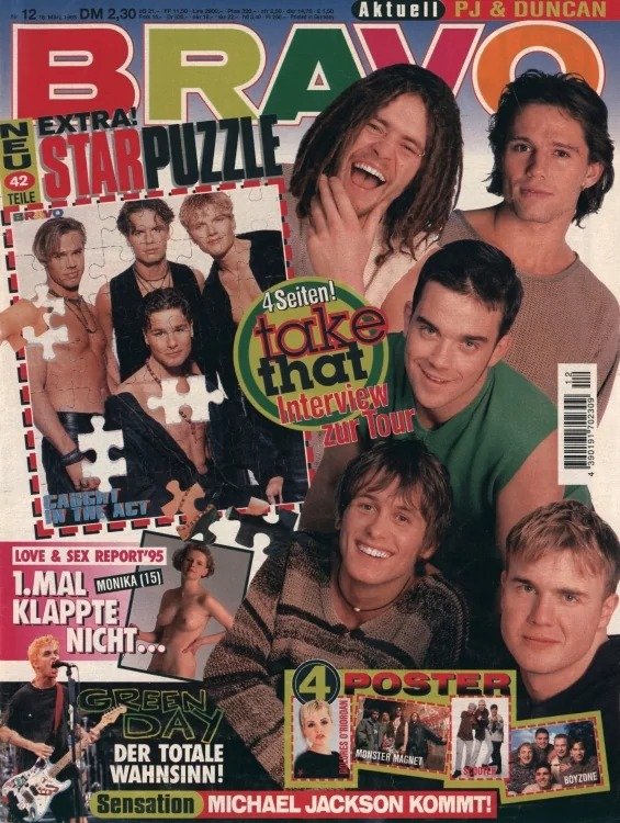 Bravo Magasin Tyskland 1995-12 – Take That Caught In The Act Green Day Michael Jackson PJ & Duncan – Originaludgave