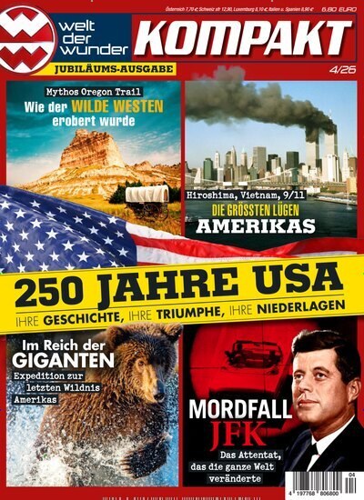 Welt Der Wunder Lehti Saksa 2026-04 John F. Kennedy Alkuperäinen painos