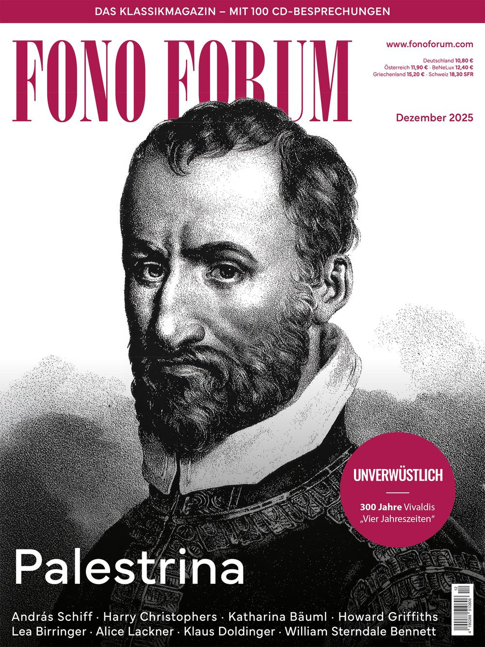 Fono Forum Magazin Deutschland 2025-12 Giovanni Pierluigi Da Palestrina András Schiff Harry Christophers Katharina Bäuml Howard Griffiths
