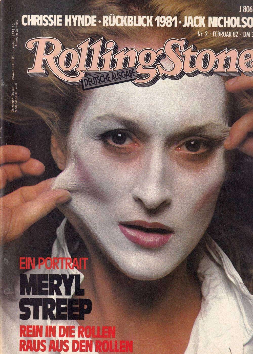 Rolling Stone Revista Alemania 1982-02 Meryl Streep Chrissie Hynde Jack Nicholson Edición original