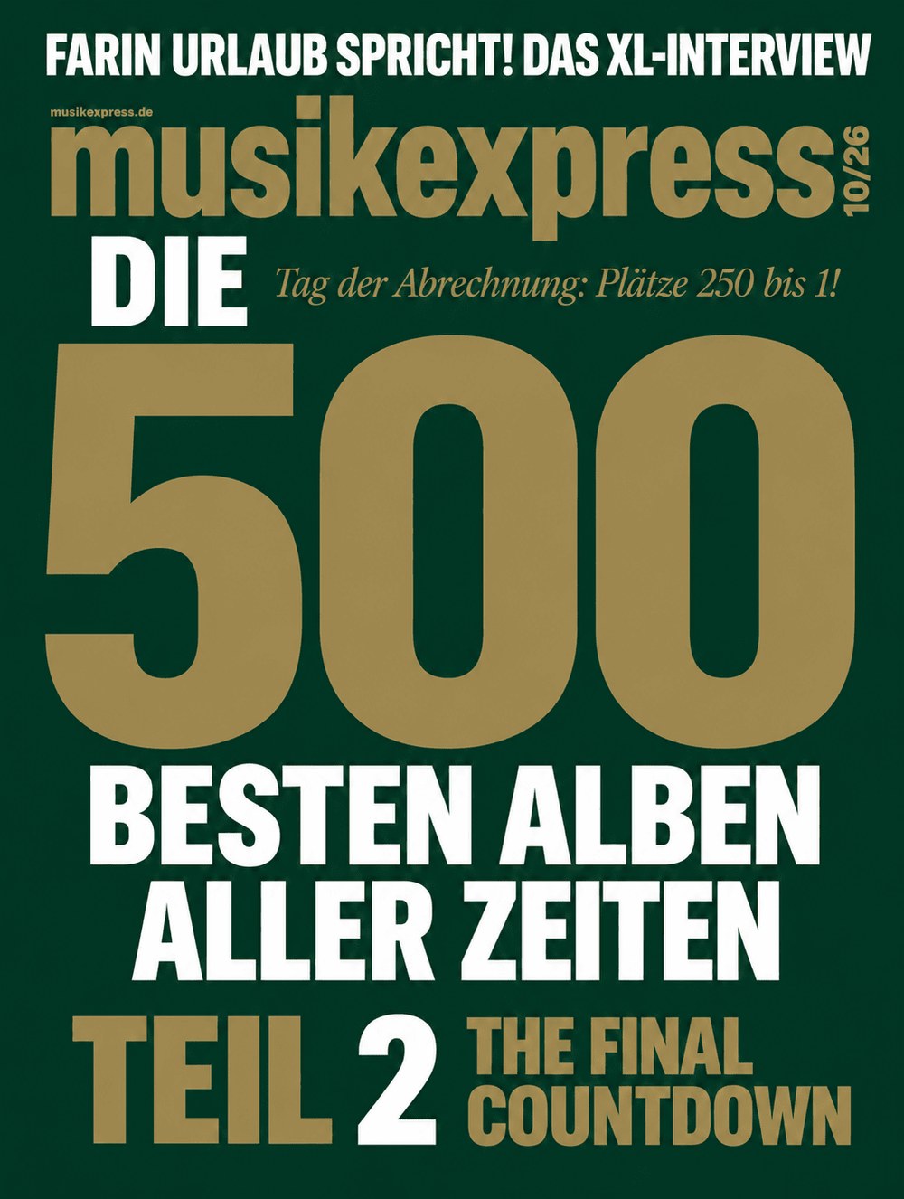 Musikexpress Revista Alemanha 2026-10 Farin Urlaub Edição original