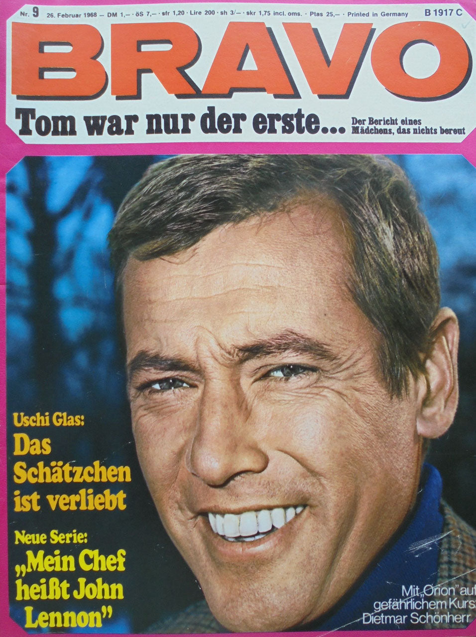 Bravo Magazine Allemagne 1968-09 – Dietmar Schönherr Uschi Glas John Lennon – Édition originale