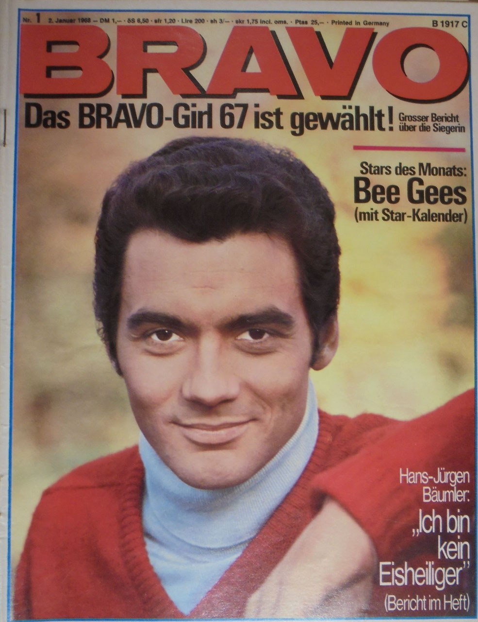 Bravo Tijdschrift Duitsland 1968-01 Hans-Jürgen Bäumler Bee Gees Originele uitgave