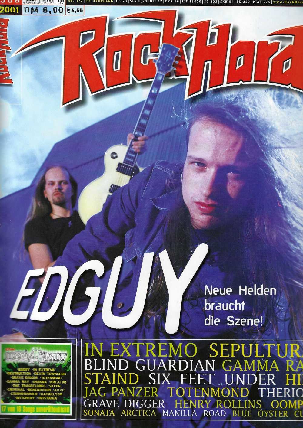 Rock Hard Magasin Tyskland 2001-09 Edguy In Extremo Sepultura Blind Guardian Gamma Ray Originaludgave