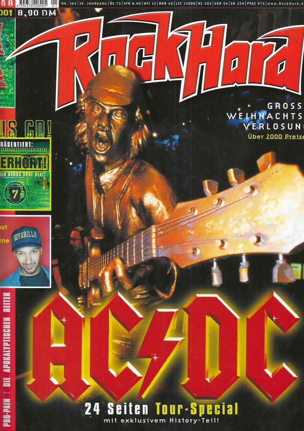 Rock Hard Magasin Tyskland 2001-01 AC/DC Pro-Pain Die Apokalyptischen Reiter Originaludgave