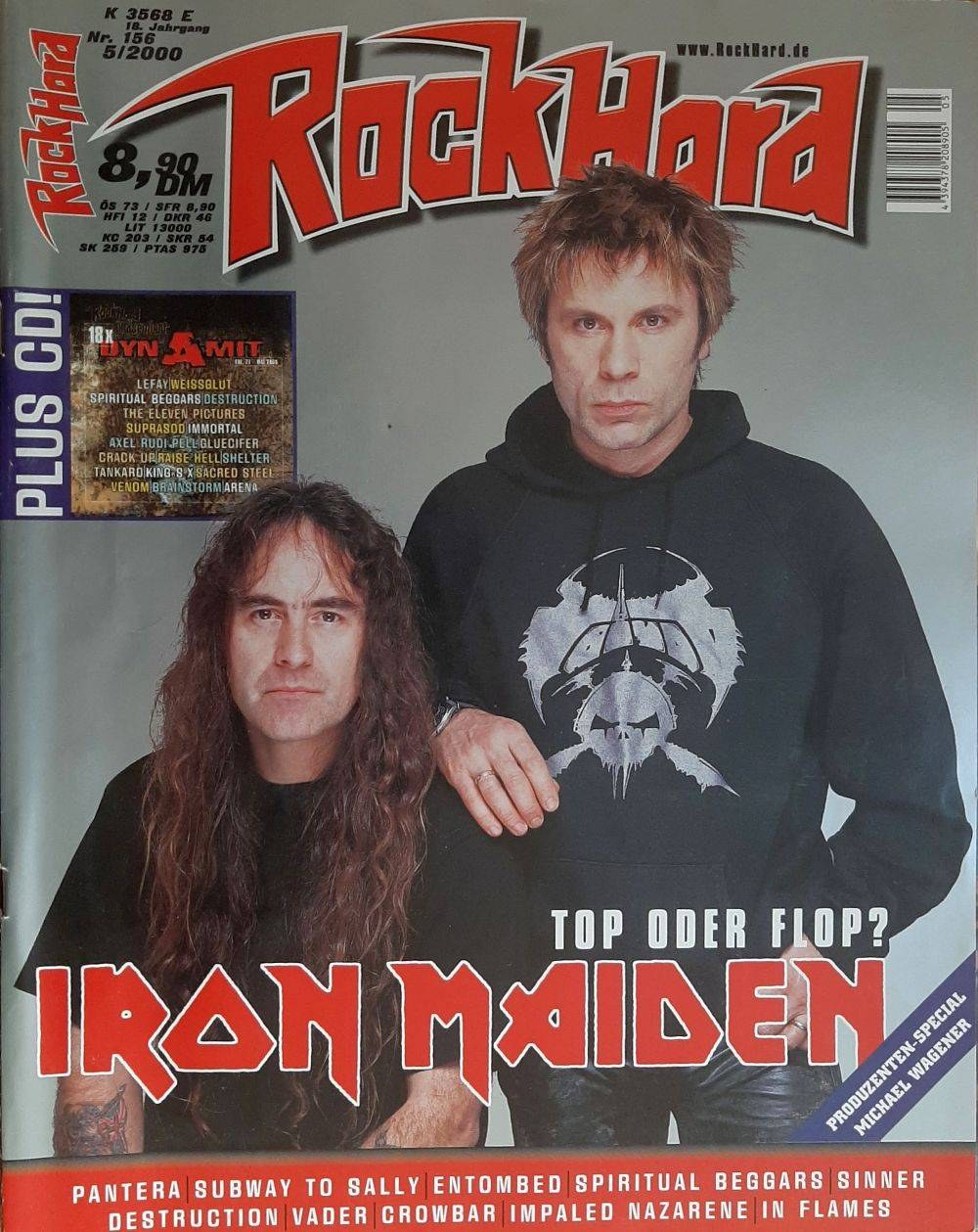 Rock Hard Magasin Tyskland 2000-05 Iron Maiden Steve Harris Bruce Dickinson Michael Wagener Pantera Originalutgåva