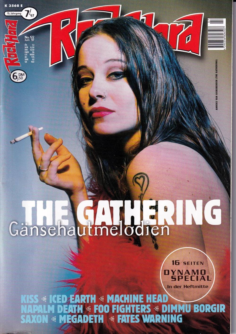 Rock Hard Magazine Allemagne 1997-07 Anneke Van Giersbergen Kiss Iced Earth Machine Head Napalm Death Édition originale
