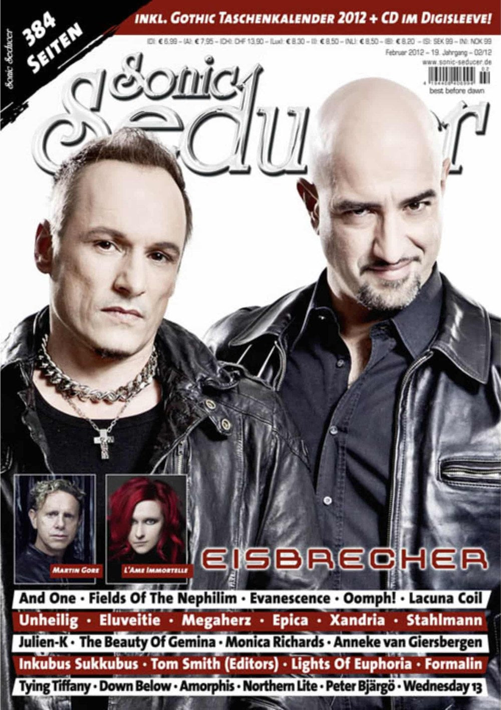 Sonic Seducer Revista Alemanha 2012-02 Eisbrecher Martin Gore L'Âme Immortelle And One Fields Of The Nephilim Edição original