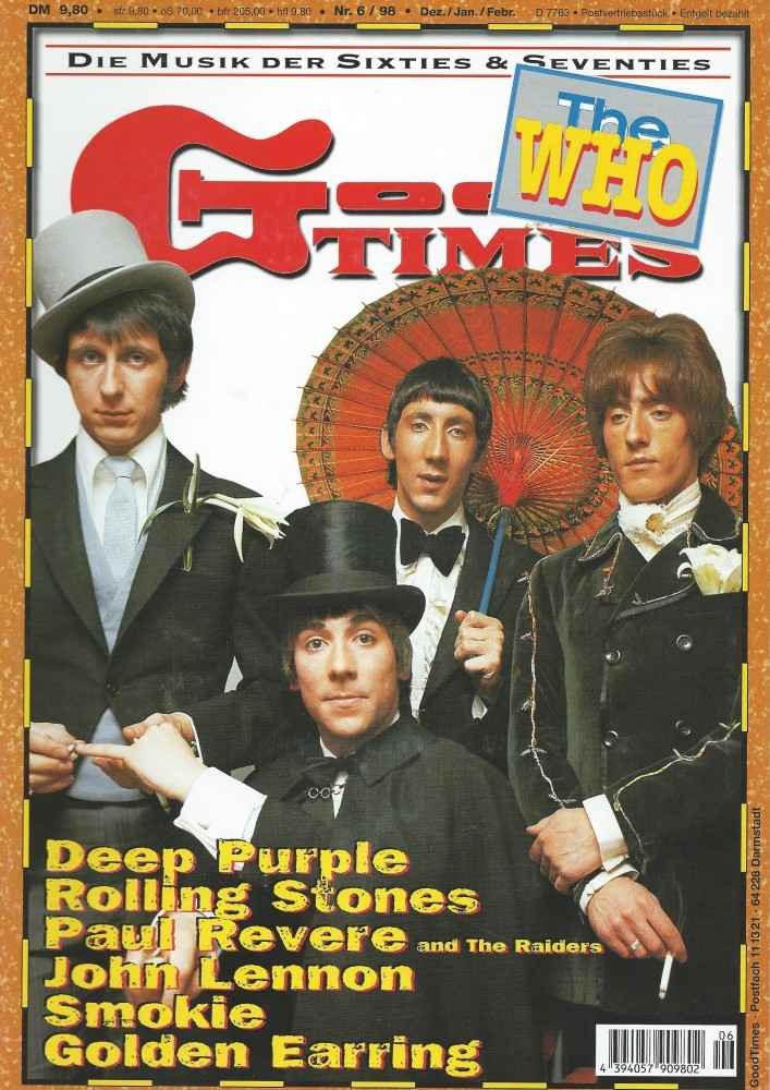 Good Times Revista Alemanha 1998-06 – Pete Townshend Keith Moon Roger Daltrey John Entwistle John Lennon – Edição original