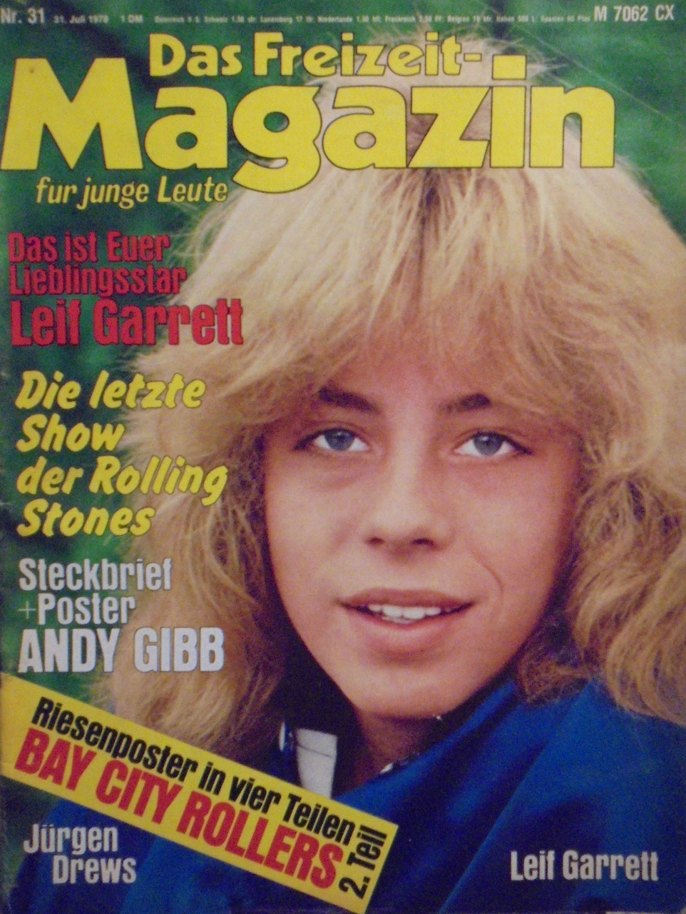 Freizeit Magasin Royale Tyskland 1978-31 – Leif Garrett Andy Gibb Jürgen Drews Rolling Stones Bay City Rollers – Originaludgave