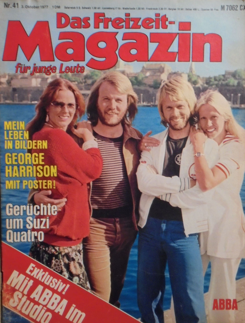 Freizeit Revista Royale Alemanha 1977-41 – Anni-Frid Lyngstad Benny Andersson Björn Ulvaeus Agnetha Fältskog George Harrison – Edição original