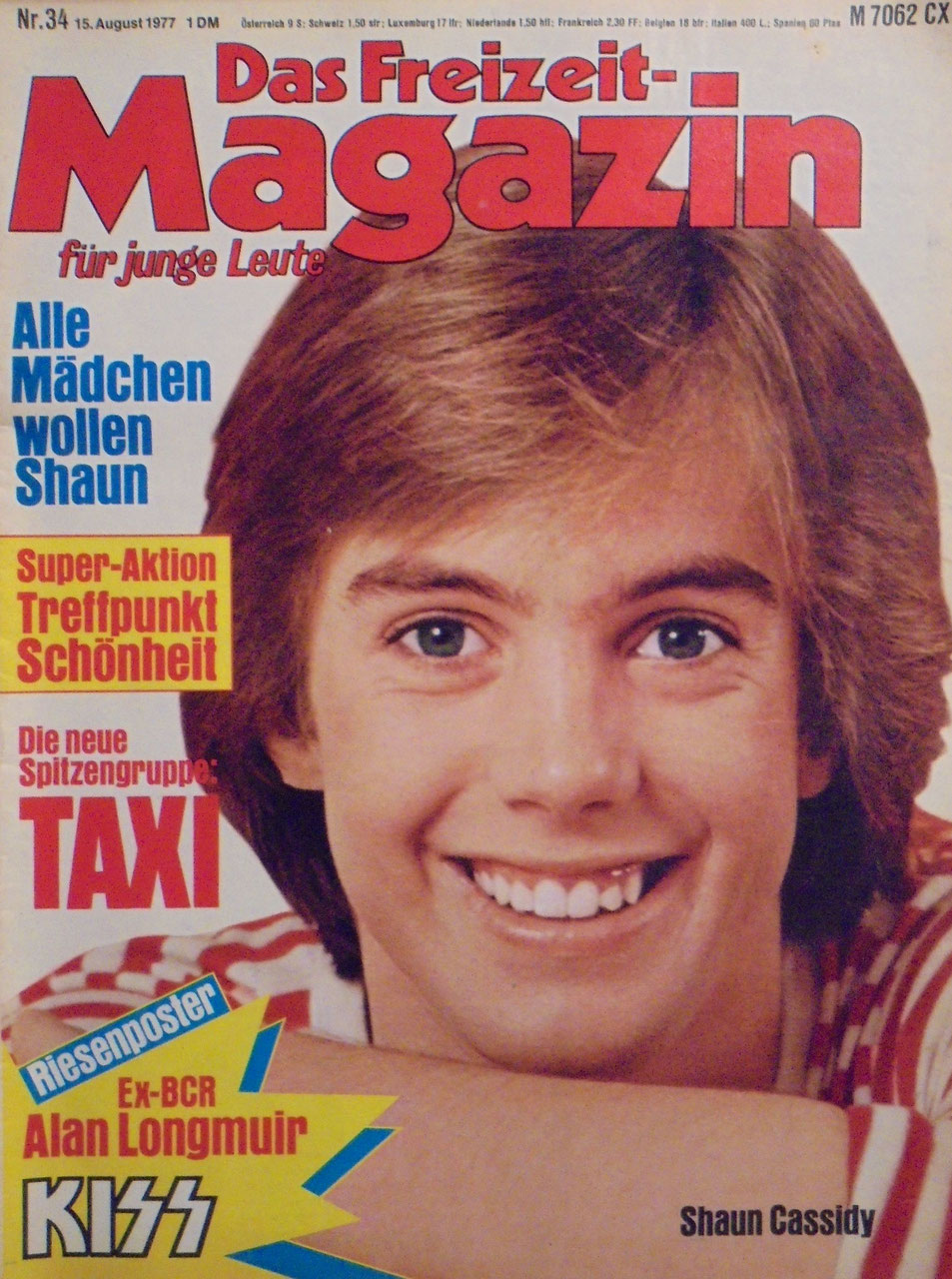 Freizeit Tijdschrift Royale Duitsland 1977-34 – Shaun Cassidy Alan Longmuir KISS – Originele uitgave