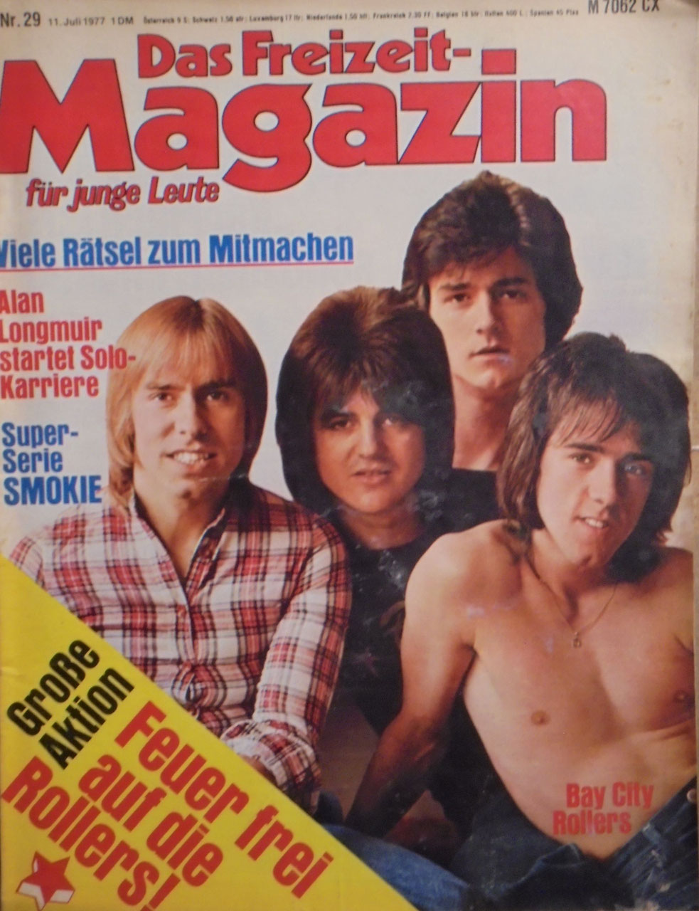 Freizeit Lehti Royale Saksa 1977-29 – Alan Longmuir Bay City Rollers Smokie – Alkuperäinen painos