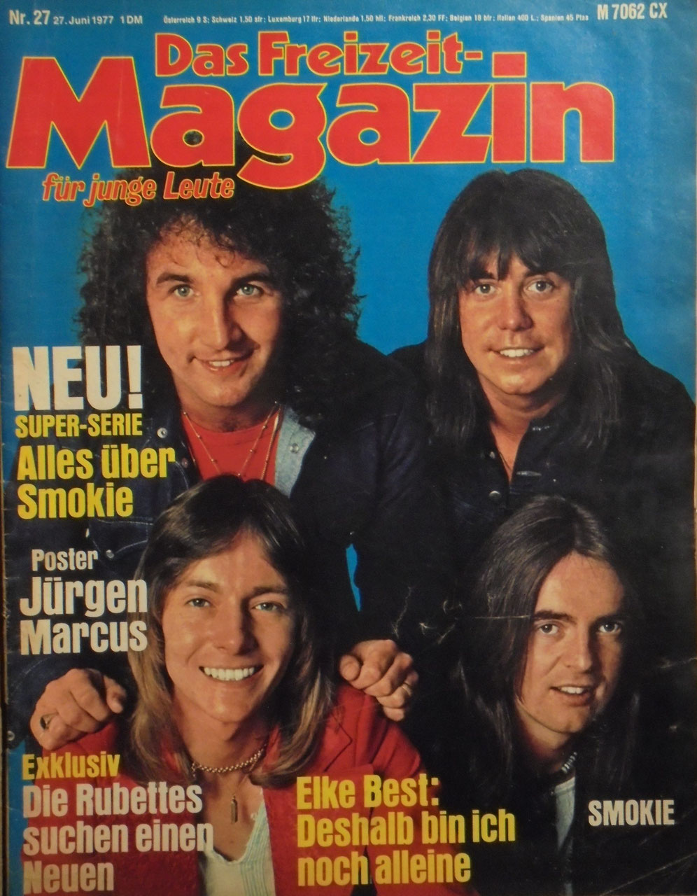 Freizeit Tijdschrift Royale Duitsland 1977-27 – Jürgen Marcus Elke Best Smokie The Rubettes – Originele uitgave